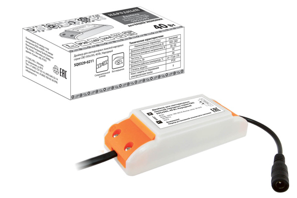 TDM Драйвер для светодиодных панелей народных серии СВО 595х595, 40 Вт, Народный SQ0329-0211