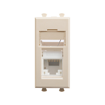 DKC Компьютерная розетка RJ-45 модульная, кат.6, "Avanti", "Ванильная дымка", 1 модуль