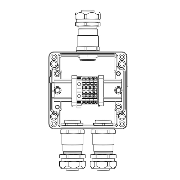 DKC Взрывозащищенная клеммная коробка из алюминия TBE-A-12-(4xCBC.4-1xTEO.4)-2xKAEPM3MHK-20(A)-1xKAEPM3MHK-20(C)1Ex e IIC Т5 Gb / Ex tb IIIC T95°C Db