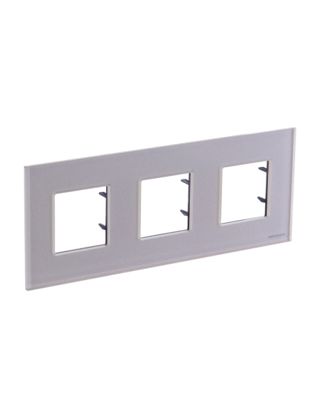 Купить ABB NIE Zenit Стекло Жемчужное Рамка 3-я 2+2+2 мод 2CLA227300N3501
