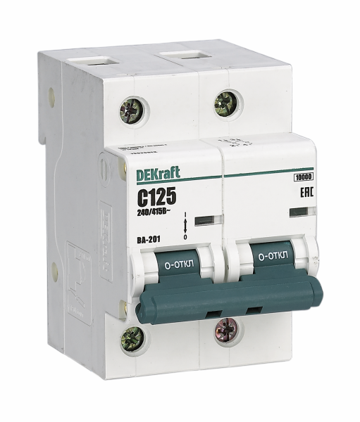 Купить Dekraft Автоматический выключатель 2Р 80А х-ка С ВА-201 10кА 13005DEK