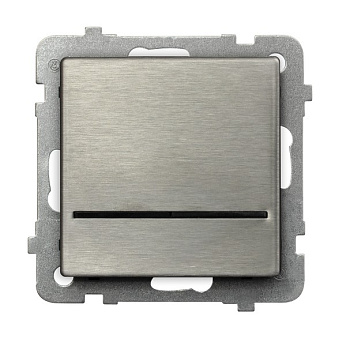 Ospel Sonata Сталь Выключатель 1-клавишный с контрольной с подсветкой, без рамки ŁP-12RMS/m/37