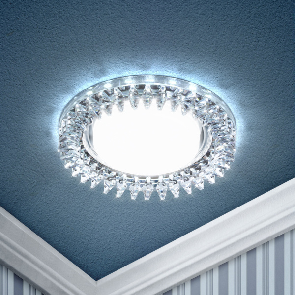 ЭРА DK LD20 SL/WH Прозрачный Светильник декор cо светодиодной подсветкой Gx53 ЭРА DK LD20 SL/WH Прозрачный Светильник декор cо светодиодной подсветкой Gx53