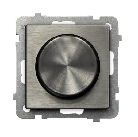 Ospel Sonata Сталь Светорегулятор поворотно-нажимной для нагрузки лампами накаливания, галогенными и LED ŁP-8RML2/m/37
