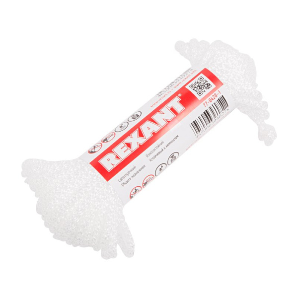 Шнур 4мм 20м (белый) Rexant 77-0420-1