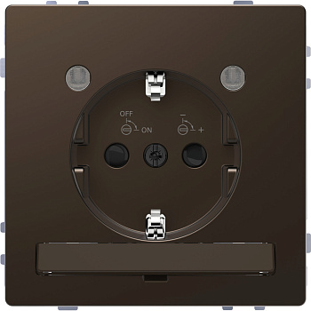 SE Merten D-Life Мокко Розетка 16А с/з и LED модулем MTN2304-6052