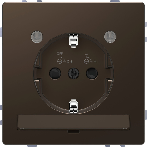 SE Merten D-Life Мокко Розетка 16А с/з и LED модулем MTN2304-6052