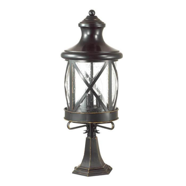 Odeon Light 4045/3B ODL18 709 черный/золотая патина Уличный светильник на столб IP44 E14 3*60W 220V SATION