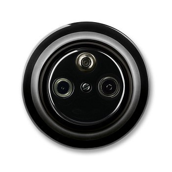 ABB Decento Чёрный фарфор Розетка TV-R-SAT  единственная 2CHK080403C4301