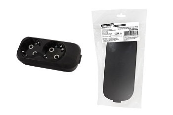 TDM Колодка розеточная 2 гнезда 2П+З 16А 250В черная серии "Народная" SQ1806-0423