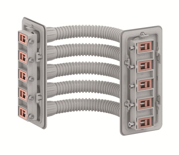 ABB Разъем шинопровода угловой CZC8 для соединения медных шин 12х5 мм (250А) между двумя шкафами, с изолирующей рамой для шкафов ComfortLine A. 2CPX052468R9999