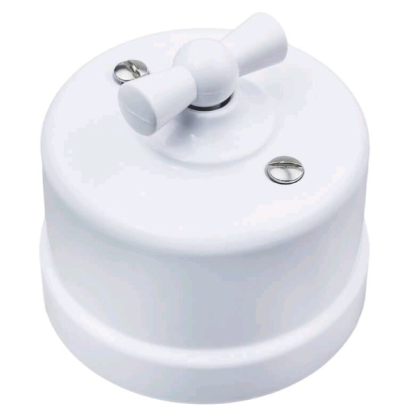 BIRONI Лизетта Пластик Белый Выключатель проходной 1-кл B1-201-21