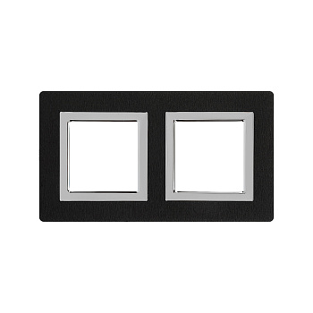 DKC Рамка из алюминия, "Avanti", черная, 2 поста (4 мод.)