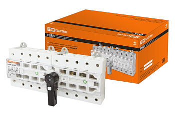 TDM Рубильник модульный с видимым разрывом, реверсивный РМВ-80 4П I-0-II 80A SQ0222-0026