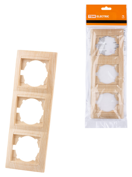 TDM Рамка 3-х постовая вертикальная сосна "Лама" SQ1815-0334