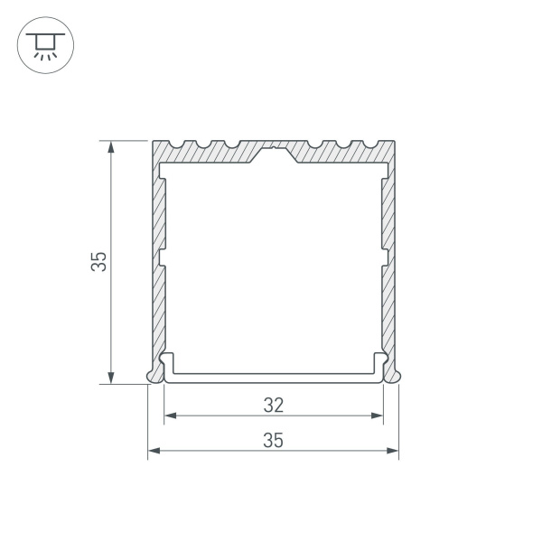 Купить Arlight Профиль ARH-POWER-W35-2000 ANOD (Алюминий) 016138