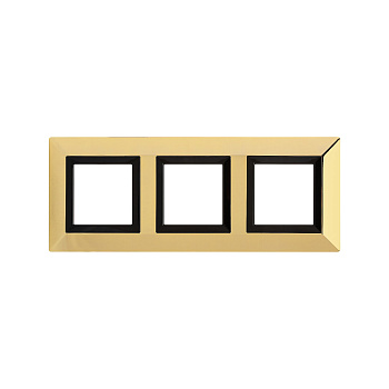 DKC Рамка из металла, "Avanti", золотая, 3 поста (6 мод.)