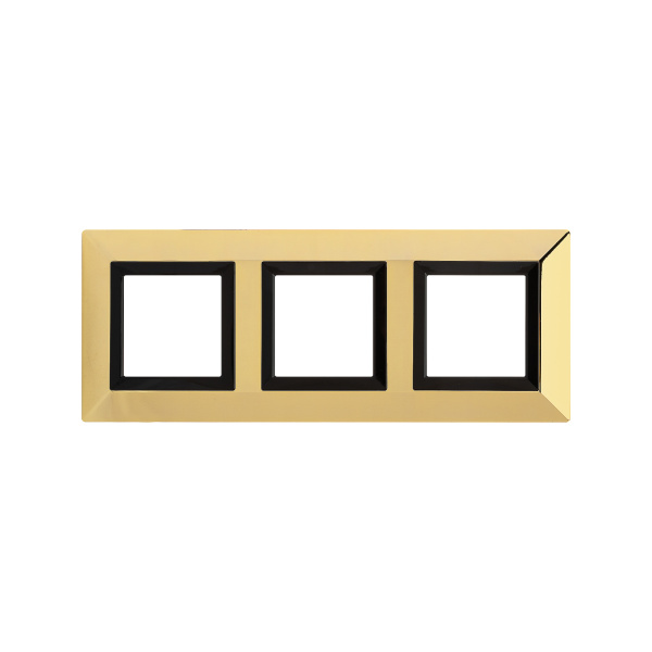 DKC Рамка из металла, "Avanti", золотая, 3 поста (6 мод.)