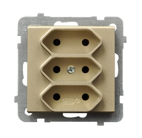 Ospel Sonata Шампанский золотой Розетка 3-я (в одну коробку) для узких вилок б/з EURO, без рамки GP-3R/m/39