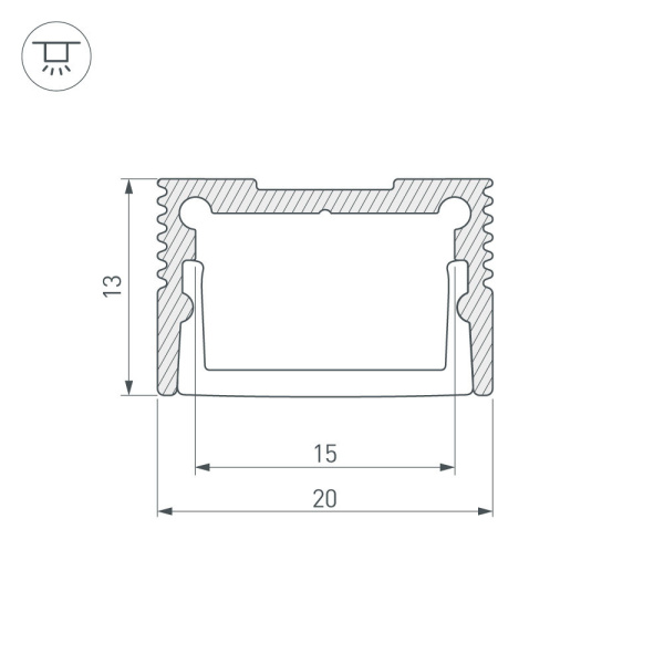 Купить Arlight Профиль SL-SLIM20-H13-2000 ANOD (Алюминий) 023721