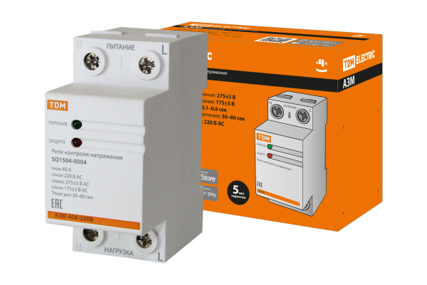 TDM Реле напряжения 1ф АЗМ 40А-230В SQ1504-0004