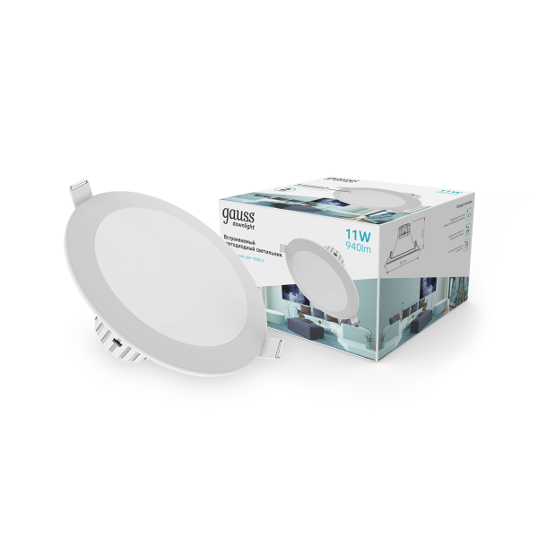 Gauss Светильник Кругл. Белый, 11W,120х120х63, Ø100мм, 940 Lm LED 4000K 946411211 Купить Gauss Светильник Кругл. Белый, 11W,120х120х63, Ø100мм, 940 Lm LED 4000K 946411211