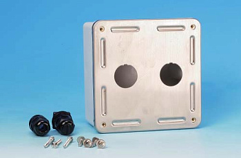 Hyperline SBB-IE-2-SL Коробка настенного монтажа для 2-х промышленных модулей, IP67, нержавеющая сталь 46828