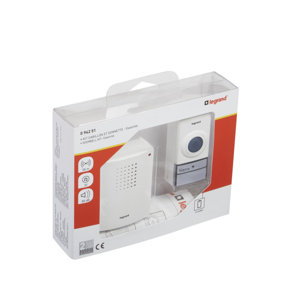 Купить Legrand Звонок беспроводной - комплект "Стандарт" - 32 рингтона - дальность 50 м - цвет белый 094251