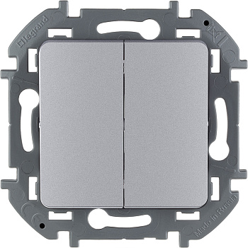 Legrand INSPIRIA Алюминий Выключатель двухклавишный 10 AX - 250 В 673622