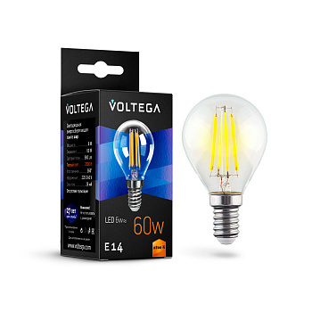 Voltega VG10-G1E14warm6W-F Шар Е14 2800К 6W 7021