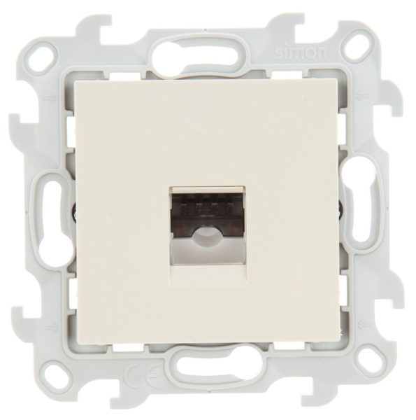 Simon 24 Слоновая кость Телефонная розетка RJ11, сл. кость 2410480-031