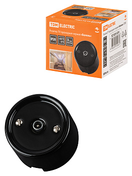 TDM Розетка TV проходная черная «Болонь» SQ1820-0254