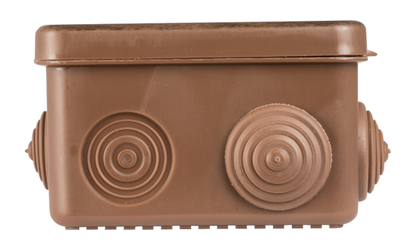 Купить EKF PROxima Коробка распаячная КМР-030-031 с крышкой (80х80х50) 7 мембранных вводов тёмное дерево IP54