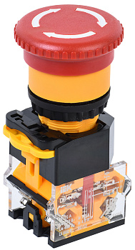 IEK Кнопка D8-11ZS "Грибок" d=22мм 1з+1р поворотная сфиксацией красная