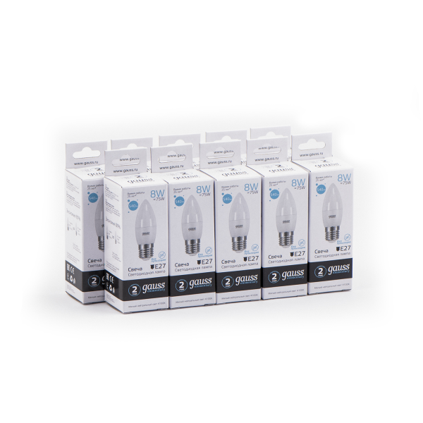 Купить Gauss Лампа Elementary Свеча 8W 540lm 4100K Е27 LED 33228