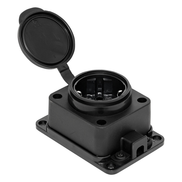 Купить EKF Basic Розетка настенная с защитной крышкой каучуковая 230В 2P+PE 16A IP44