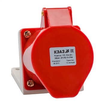 КЭАЗ Розетка для монтажа на поверхность 115-16А-6h-380AC-3P+PE+N-IP44