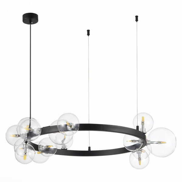 Купить ST Luce SL1165.402.15 Светильник подвесной Черный/Прозрачный G4 15*3W