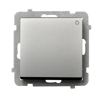 Ospel Sonata Серебро матовое Кнопка "светло", без рамки ŁP-5R/m/38