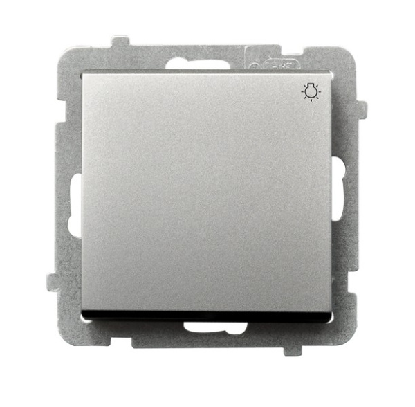 Ospel Sonata Серебро матовое Кнопка "светло", без рамки ŁP-5R/m/38