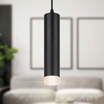 ЭРА Светильник подвесной (подвес) PL18 BK/CL MR16 GU10 потолочный цилиндр черный, прозрачный