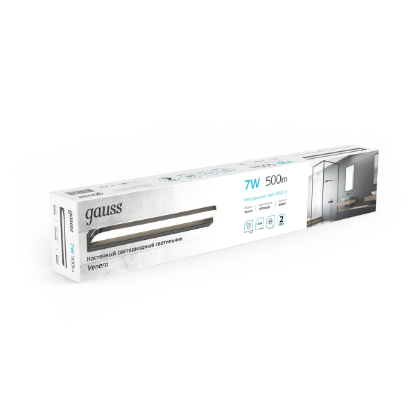 Gauss Настенный светодиодный светильник Venera BR001 7W 500lm 200-240V 420mm LED 1/20 Купить Gauss Настенный светодиодный светильник Venera BR001 7W 500lm 200-240V 420mm LED 1/20