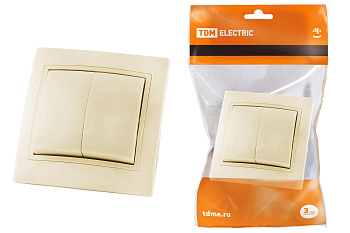 TDM Выключатель 2 кл. 10А сл. кость "Таймыр" SQ1814-0102