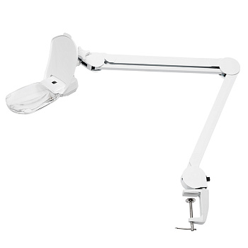 Лупа на струбцине квадратная 3D+20D с подсветкой 6LED, серия EXPERT, белая Rexant 31-0565