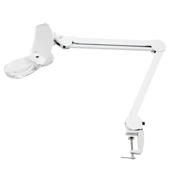 Лупа на струбцине квадратная 3D+20D с подсветкой 6LED, серия EXPERT, белая Rexant 31-0565