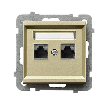 Ospel Sonata Шампанский золотой Розетка компьютерная 2-я, категория 5e, RJ-45, без рамки GPK-2R/K/m/39