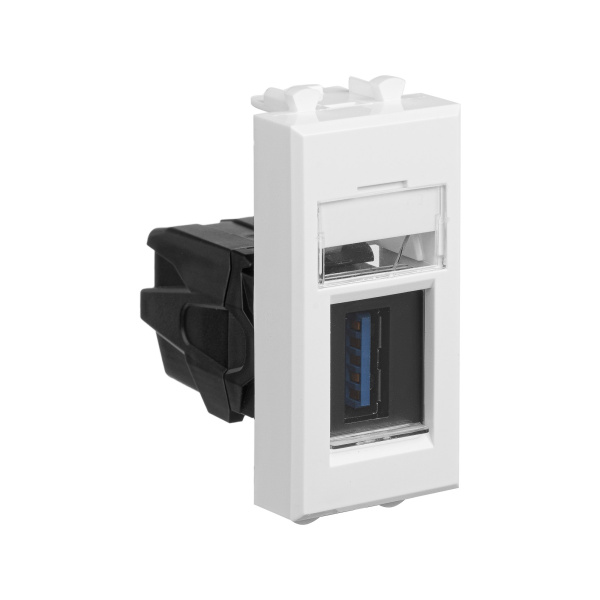 Купить DKC USB 3.0 розетка модульная, тип А-А, "Avanti", "Белое облако", 1 модуль