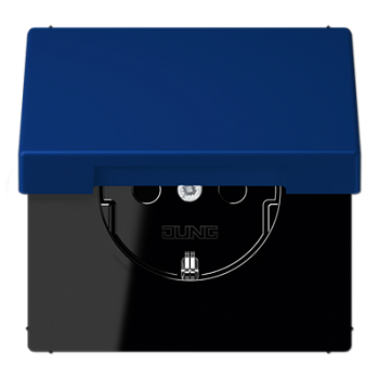 JUNG LS 990 Bleu outremer fonce(4320T) Розетка с/з с защитными шторками с крышкой безвинт. зажим LC1520KIKL4320T