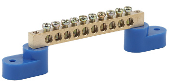 ЭРА NO-222-68 Синий Шина N "ноль" на двух угловых изол ШНИ-8х12-10-У2