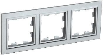 IEK BRITE BASE Алюминий Рамка 3-м РУ-3-БрА